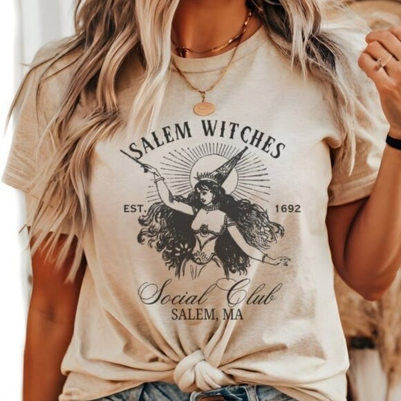 Tops - Retro Witch Halloween T-Shirt, Halloween Graphic Tee, Spooky Season Shirt